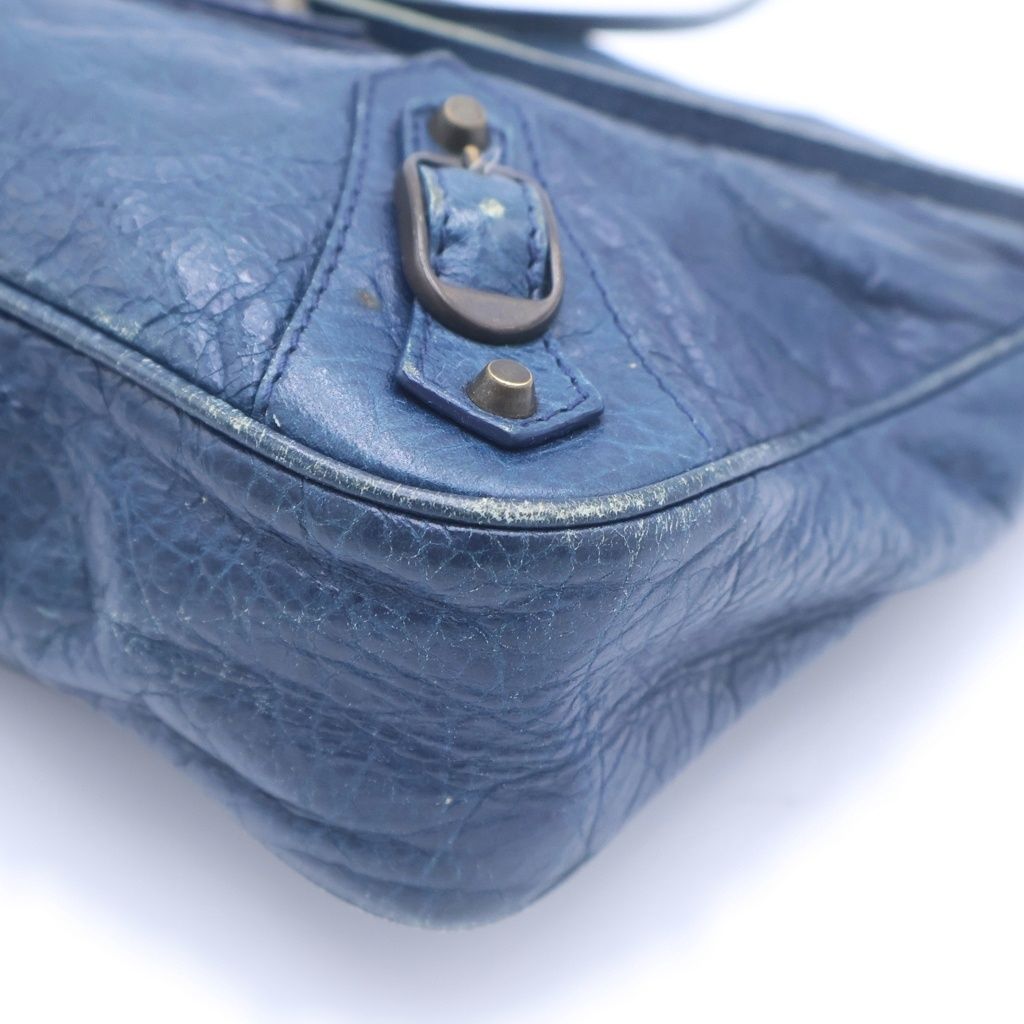 Balenciaga the Hip Mini Shoulder Bag Blue Leather Gold — view 6