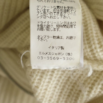 Hermes Half Zip Cashmere Knit Sweater Ivory — view 8