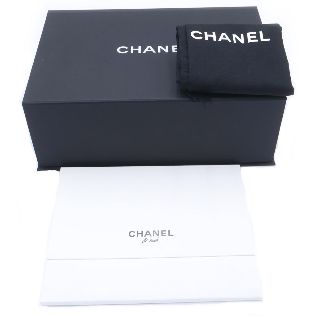 Chanel Quilted Large CC Logo Chain Shoulder Bag Black Caviar Leather Gold — view 6