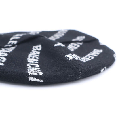 Balenciaga Over Logo Wool Knit Cap Hat Black — view 6