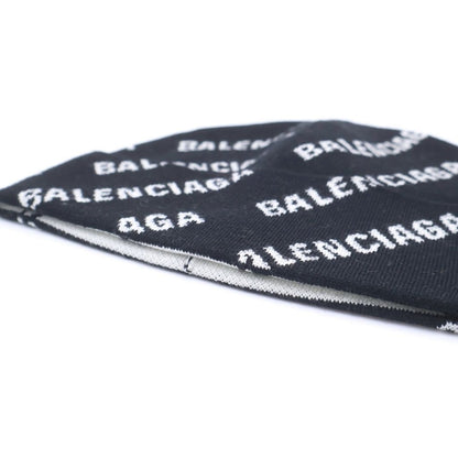 Balenciaga Over Logo Wool Knit Cap Hat Black — view 5