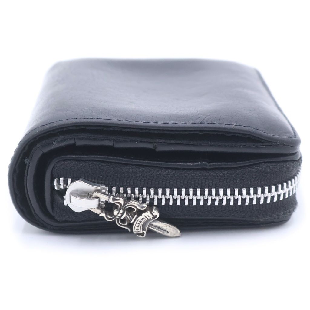 Chrome Hearts SQ Zip Bill Square Zip Leather Wallet Black — view 3