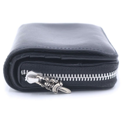 Chrome Hearts SQ Zip Bill Square Zip Leather Wallet Black — view 3