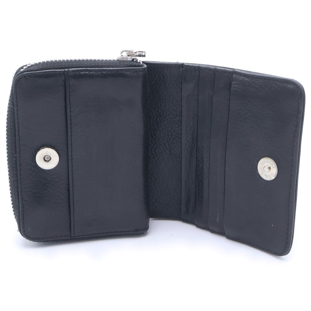 Chrome Hearts SQ Zip Bill Square Zip Leather Wallet Black — view 4