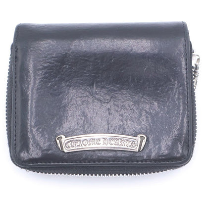 Chrome Hearts SQ Zip Bill Square Zip Leather Wallet Black