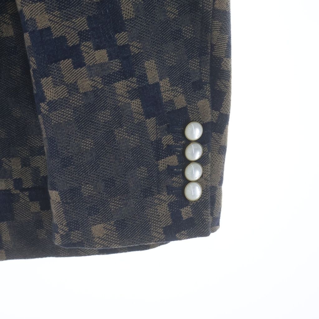 Louis Vuitton Logo Embroidery Damier Cotton Jacket Blue Brown Scr — view 5