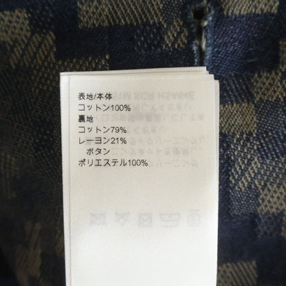 Louis Vuitton Logo Embroidery Damier Cotton Jacket Blue Brown Scr — view 7