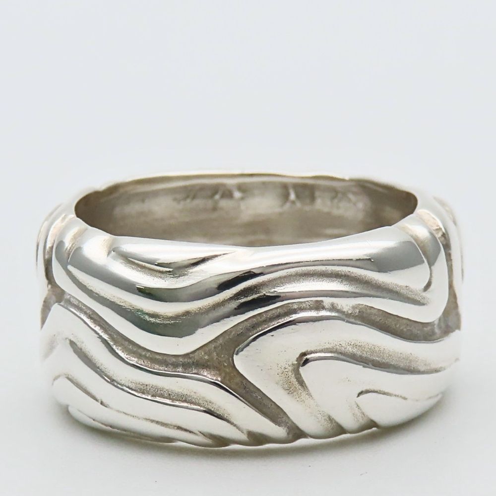Tiffany & Co Ring Wood 925 Sterling Silver Grain Wide — view 3