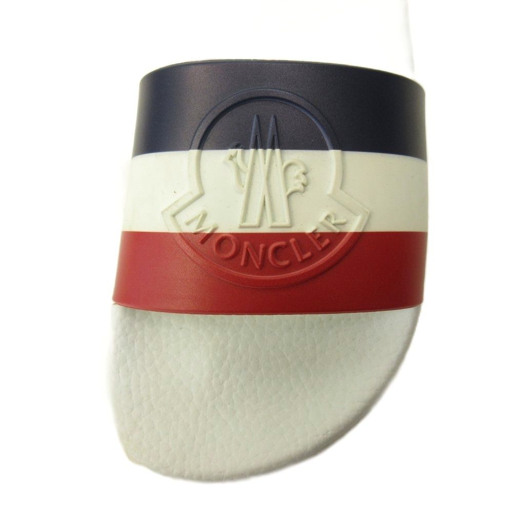 Moncler Basile Shower Sandals Shoes Logo Embossed Tricolor 36 White — view 8
