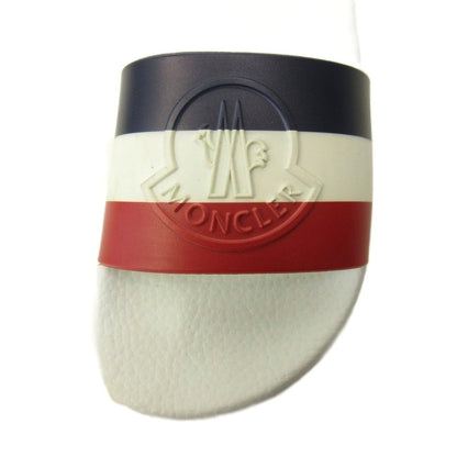 Moncler Basile Shower Sandals Shoes Logo Embossed Tricolor 36 White — view 8