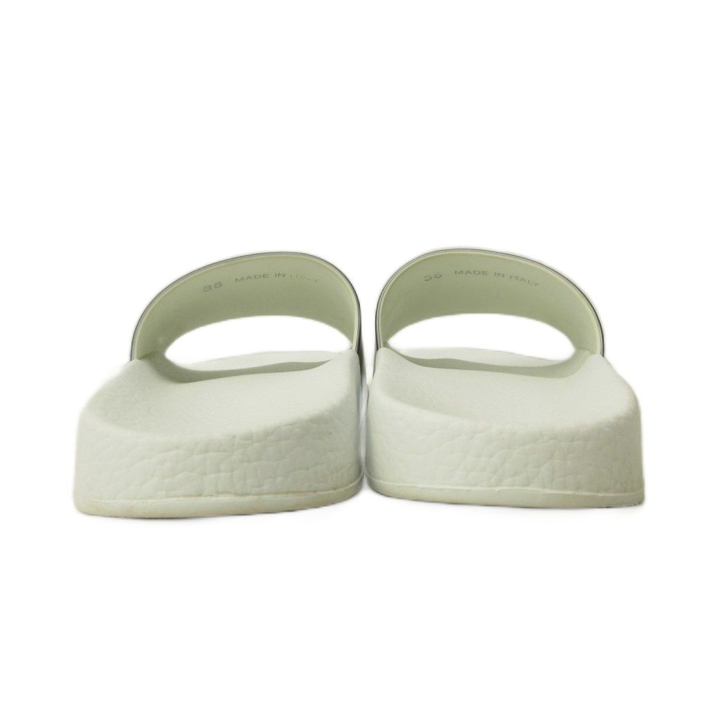 Moncler Basile Shower Sandals Shoes Logo Embossed Tricolor 36 White — view 5