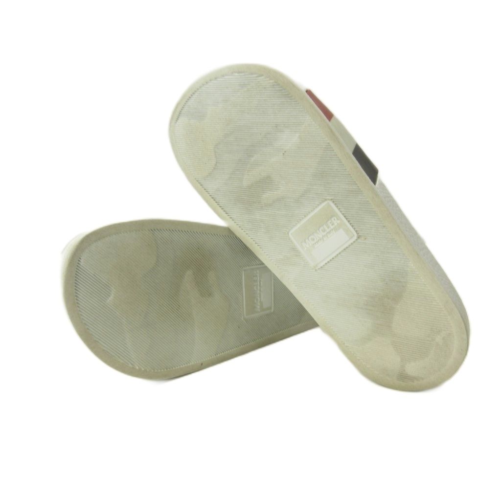 Moncler Basile Shower Sandals Shoes Logo Embossed Tricolor 36 White — view 7