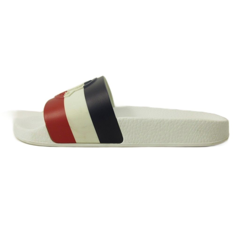 Moncler Basile Shower Sandals Shoes Logo Embossed Tricolor 36 White — view 2
