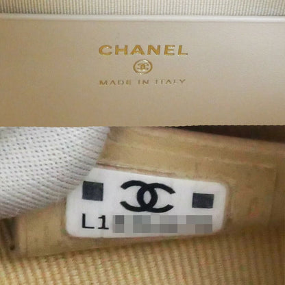 Chanel Mini Boston Chain Shoulder Bag Caviar Leather Beige Gold — view 7