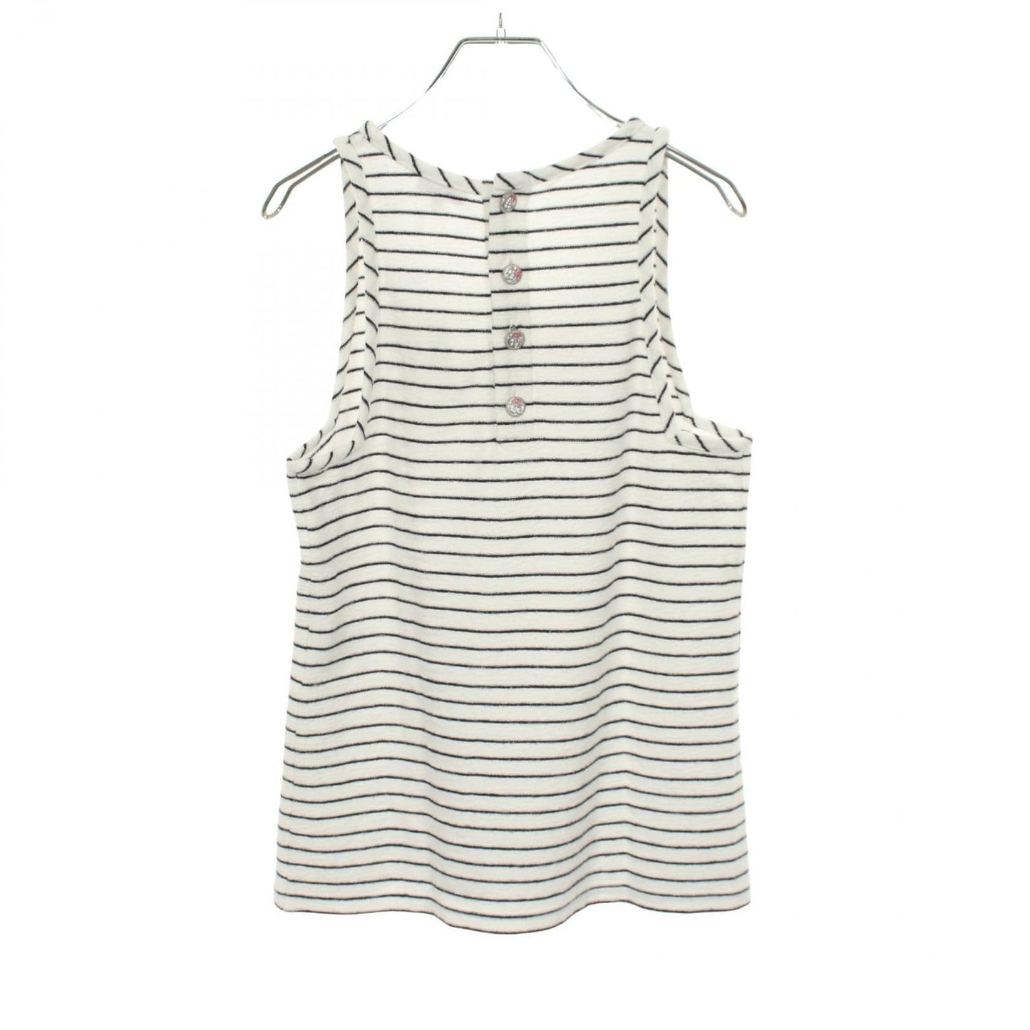 Chanel Tank Top CC Logo Button Border Cotton — view 2