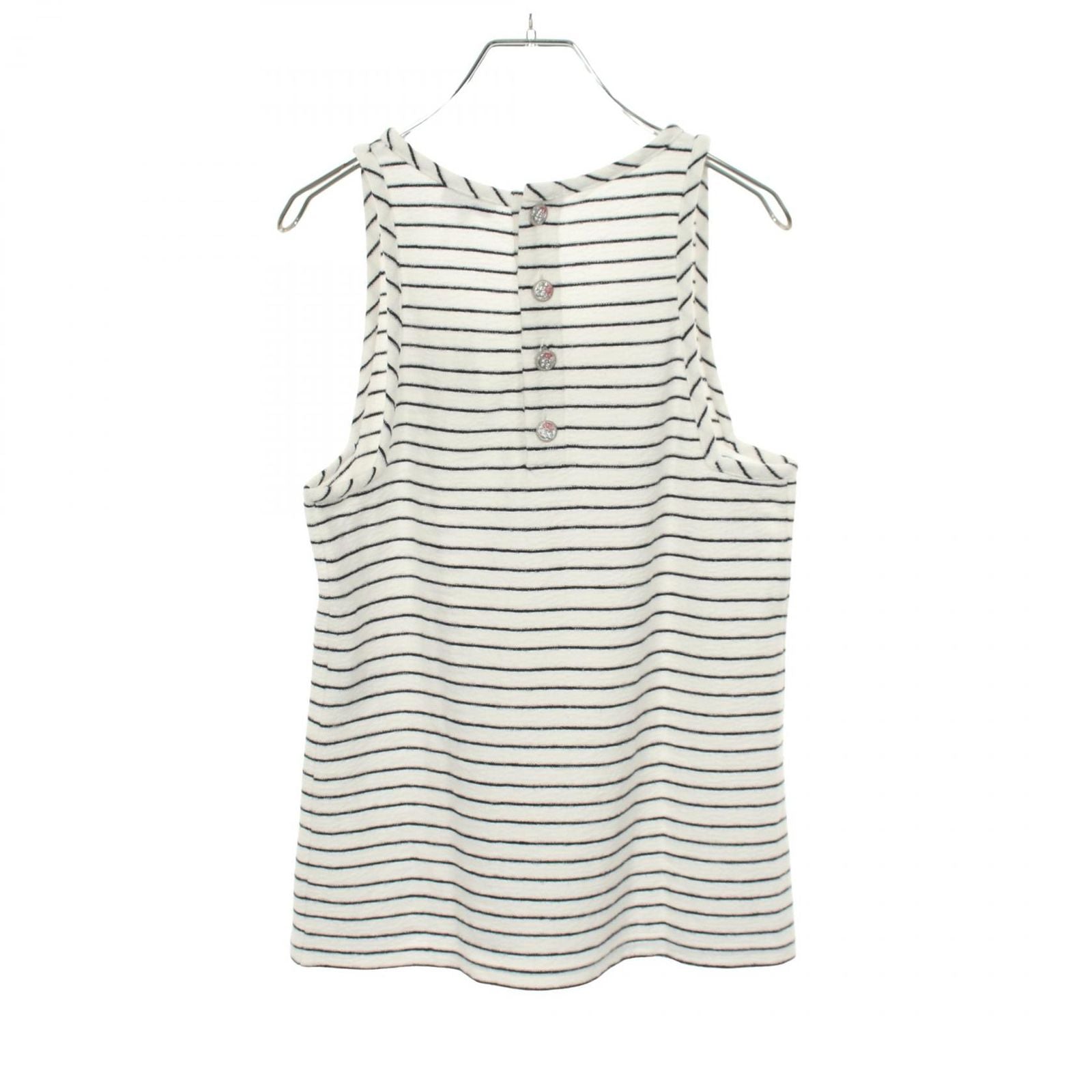 Chanel Tank Top CC Logo Button Border Cotton — view 2