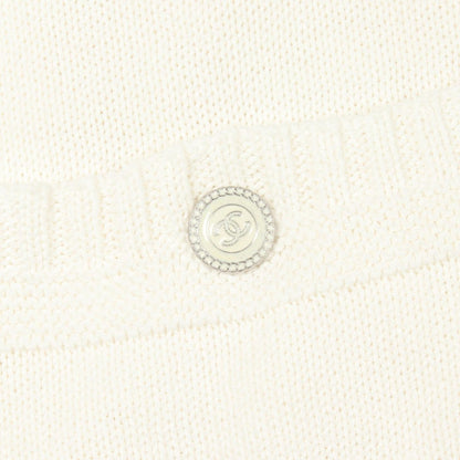 Chanel Knit CC Logo Button Cotton Sweater — view 8