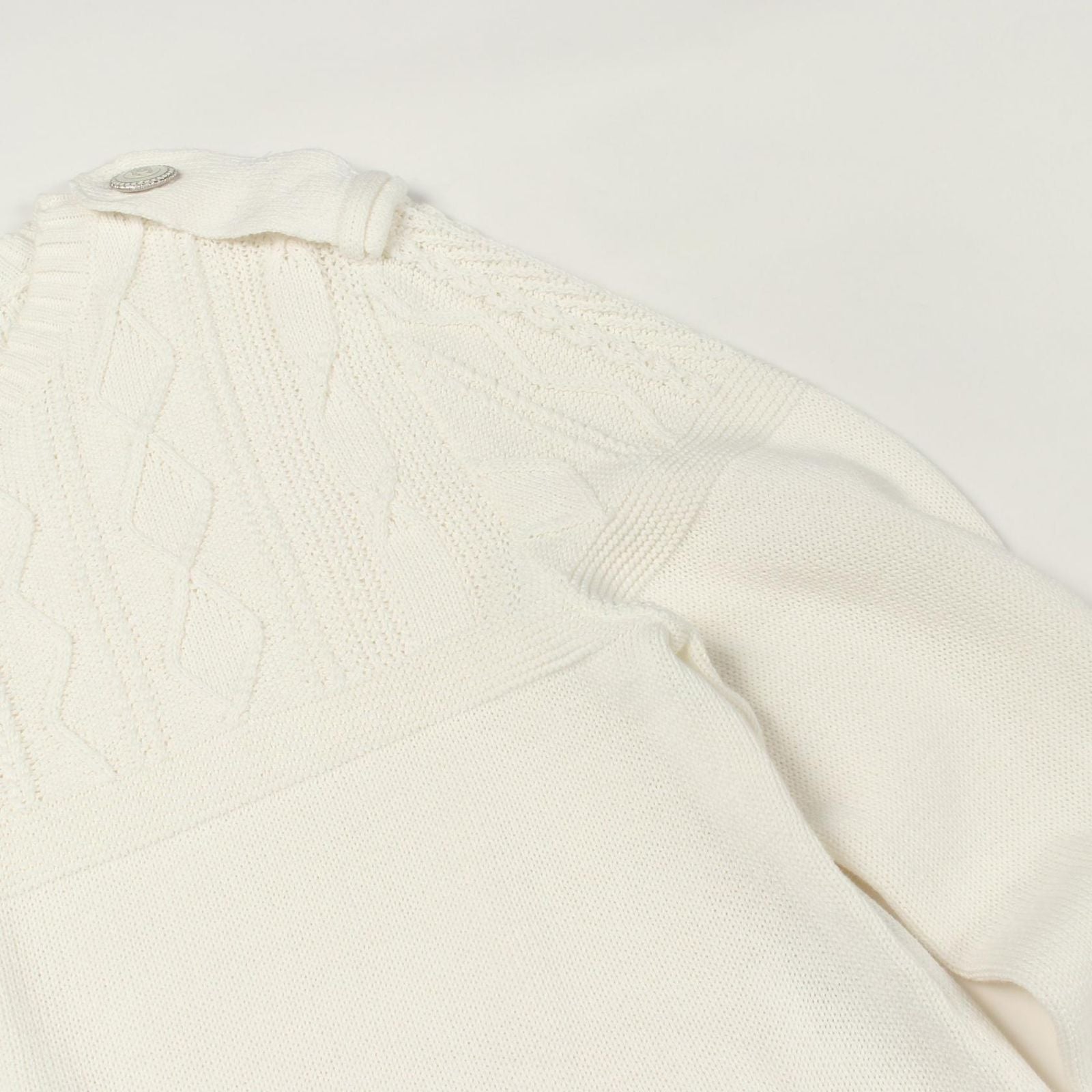 Chanel Knit CC Logo Button Cotton Sweater — view 7