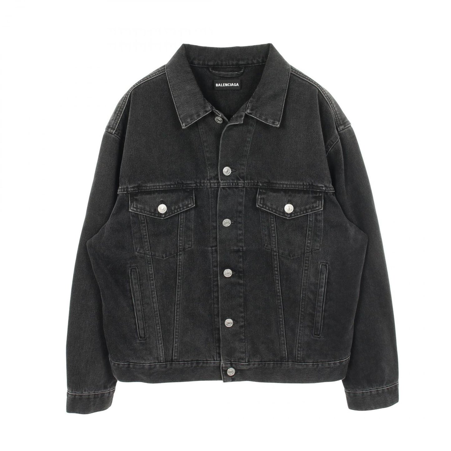 Balenciaga Denim Jacket Back Logo Embroidery Cotton