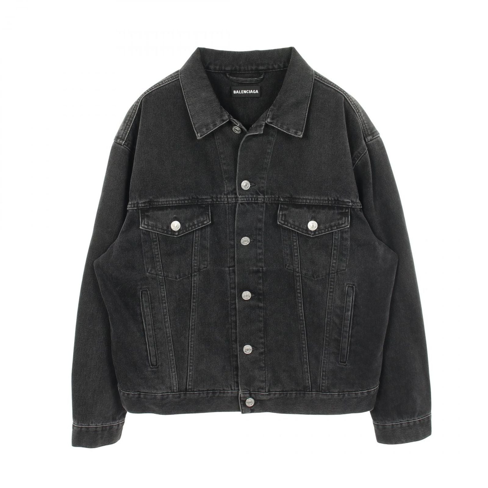Balenciaga Denim Jacket Back Logo Embroidery Cotton