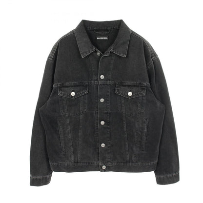 Balenciaga Denim Jacket Back Logo Embroidery Cotton