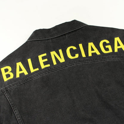Balenciaga Denim Jacket Back Logo Embroidery Cotton — view 8