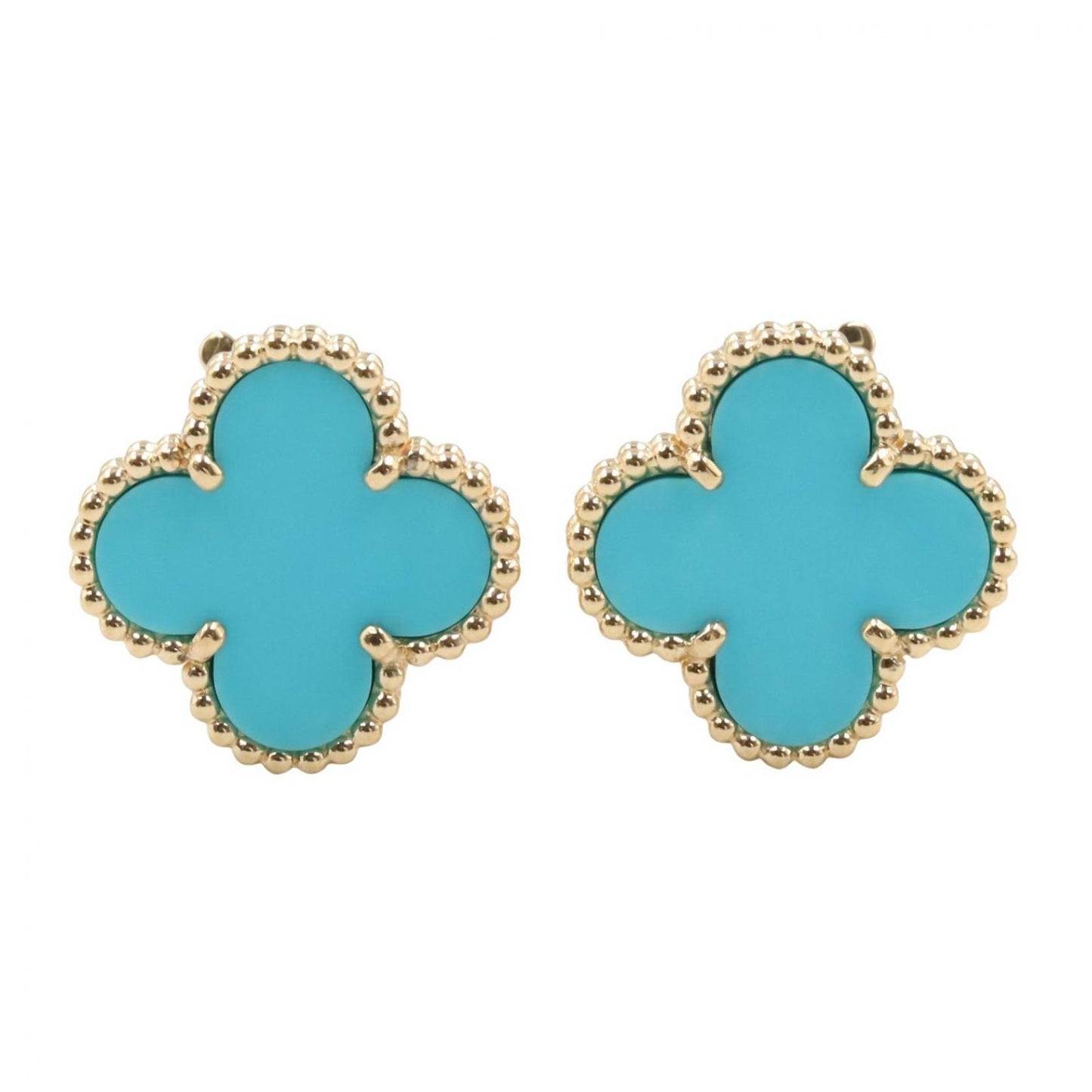 Van Cleef & Arpels Earrings Vintage Alhambra 18k Turquoise