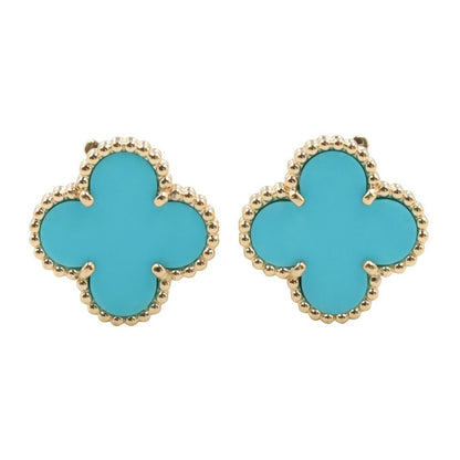 Van Cleef & Arpels Earrings Vintage Alhambra 18k Turquoise