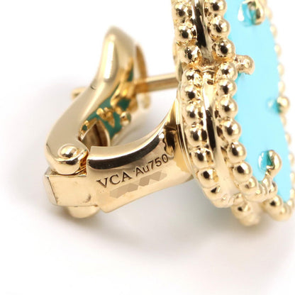 Van Cleef & Arpels Earrings Vintage Alhambra 18k Turquoise — view 4