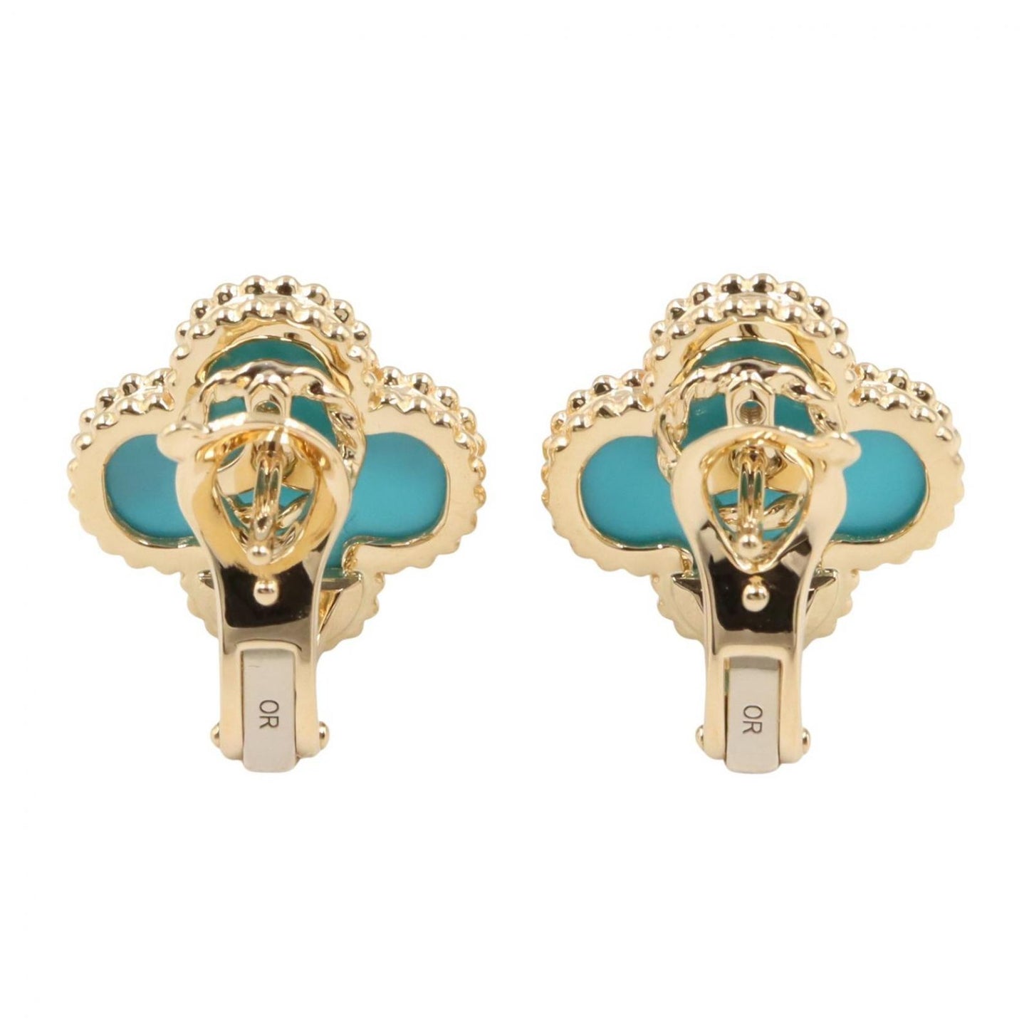 Van Cleef & Arpels Earrings Vintage Alhambra 18k Turquoise — view 2