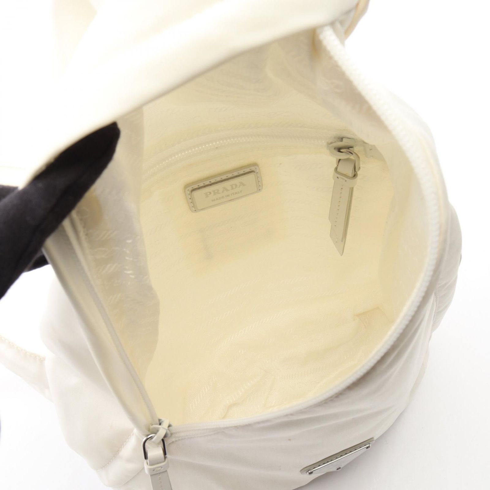 Prada Waist Bag Re-Nylon White Nylon Leather Triangle Logo — view 3