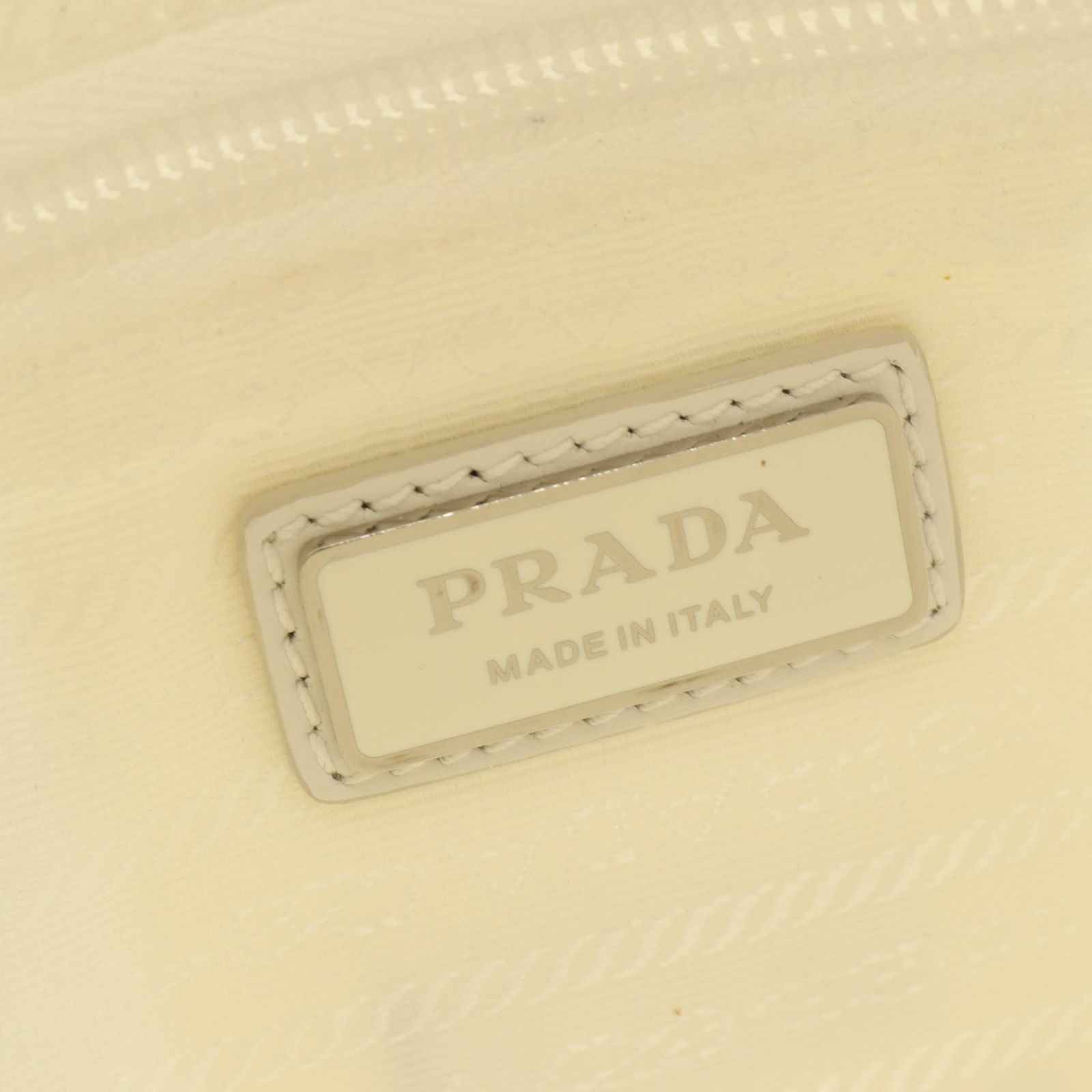 Prada Waist Bag Re-Nylon White Nylon Leather Triangle Logo — view 4