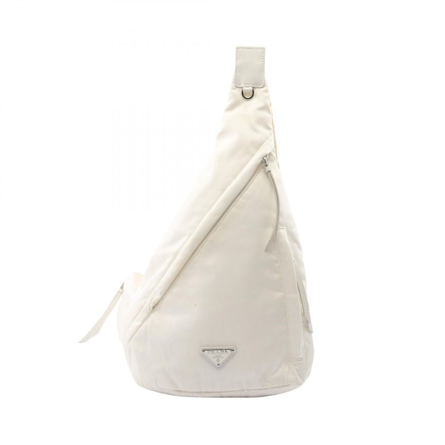 Prada Waist Bag Re-Nylon White Nylon Leather Triangle Logo