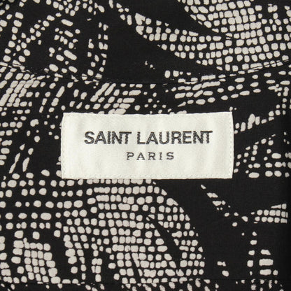Saint Laurent Paris Leaf Pattern Short Sleeve Rayon Shirt — view 3