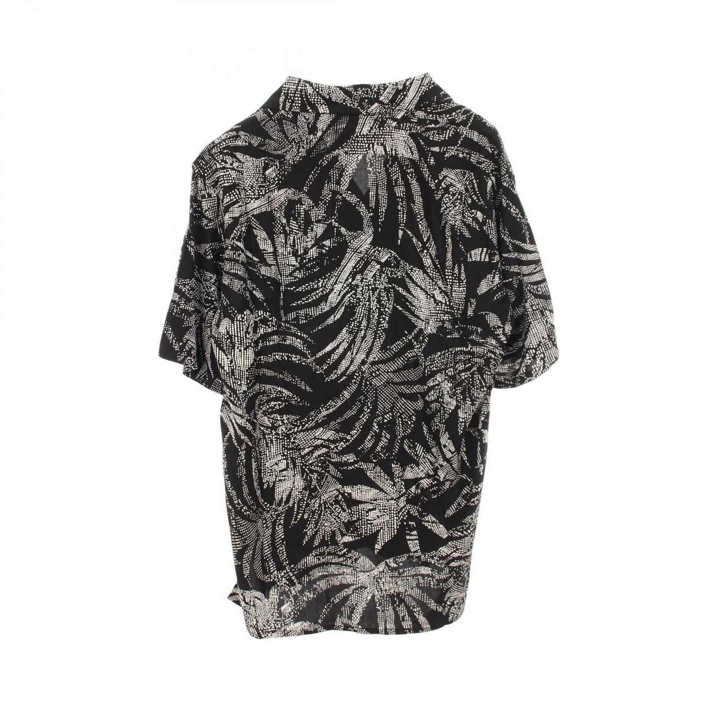 Saint Laurent Paris Leaf Pattern Short Sleeve Rayon Shirt — view 2