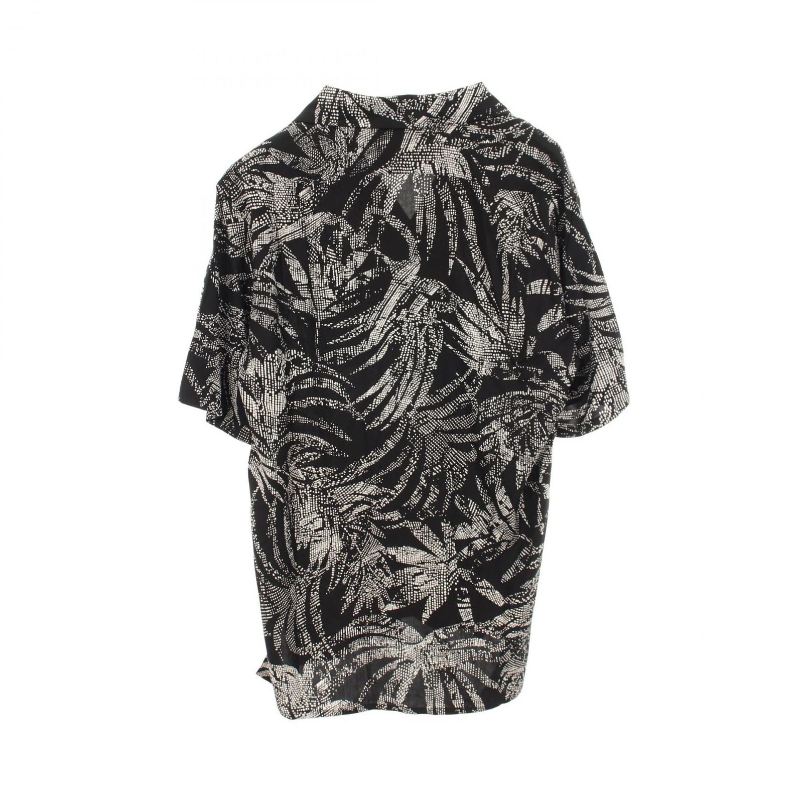 Saint Laurent Paris Leaf Pattern Short Sleeve Rayon Shirt — view 2