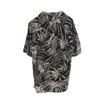 Saint Laurent Paris Leaf Pattern Short Sleeve Rayon Shirt — view 2