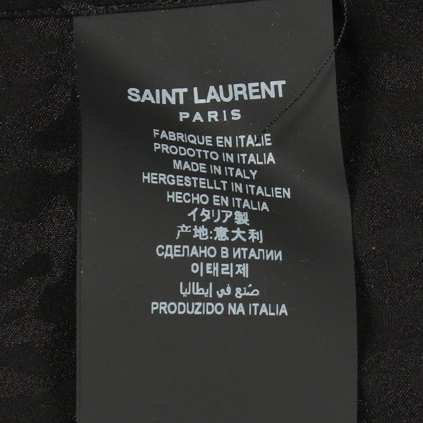 Saint Laurent Paris Leopard All Over Pattern Long Sleeve Silk Shirt — view 5
