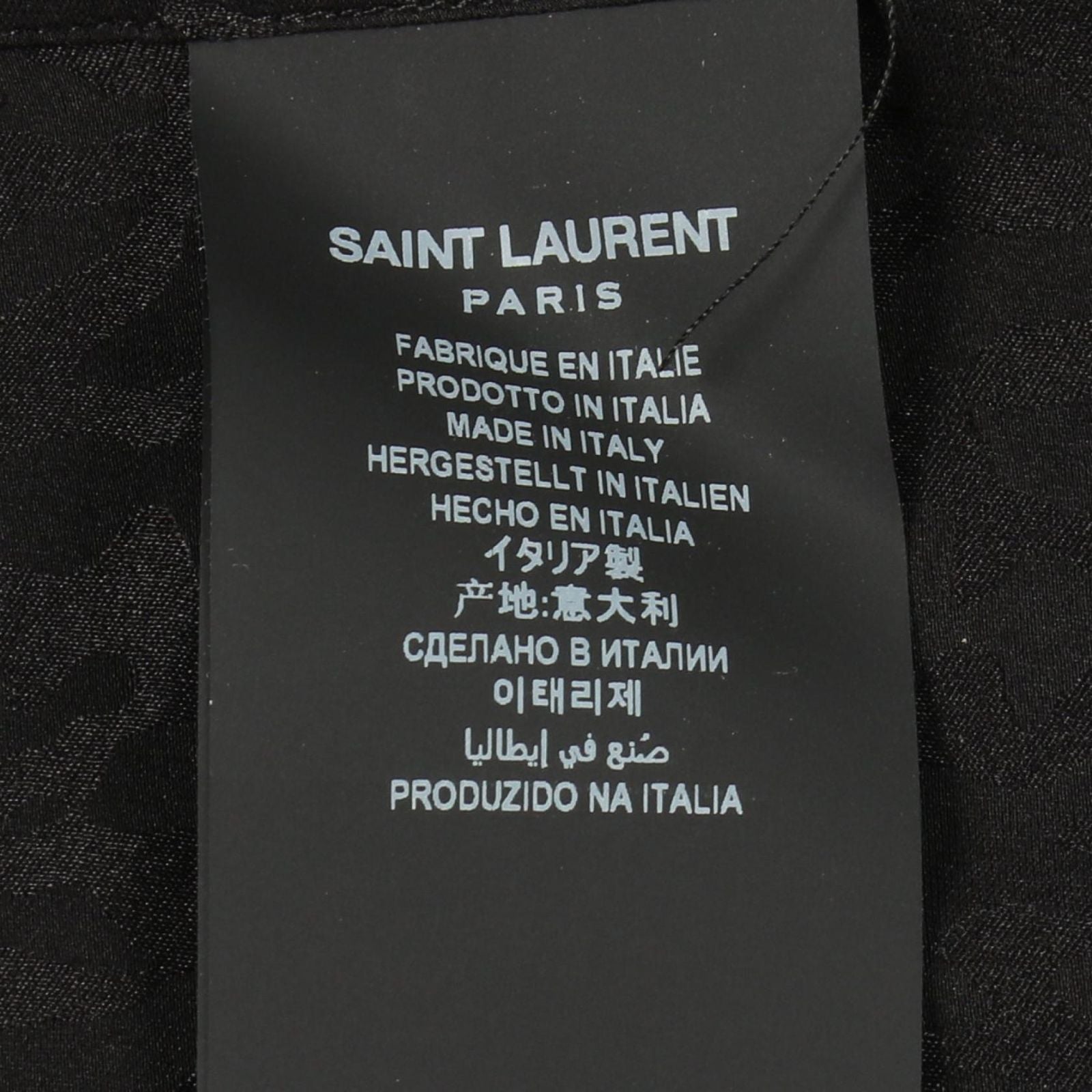 Saint Laurent Paris Leopard All Over Pattern Long Sleeve Silk Shirt — view 5