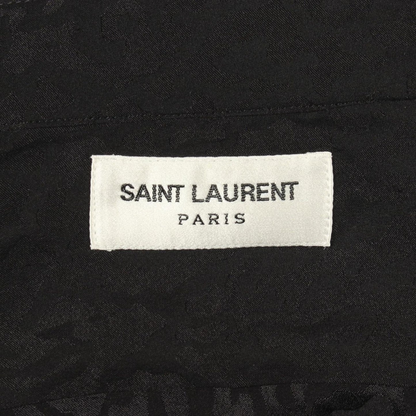Saint Laurent Paris Leopard All Over Pattern Long Sleeve Silk Shirt — view 3