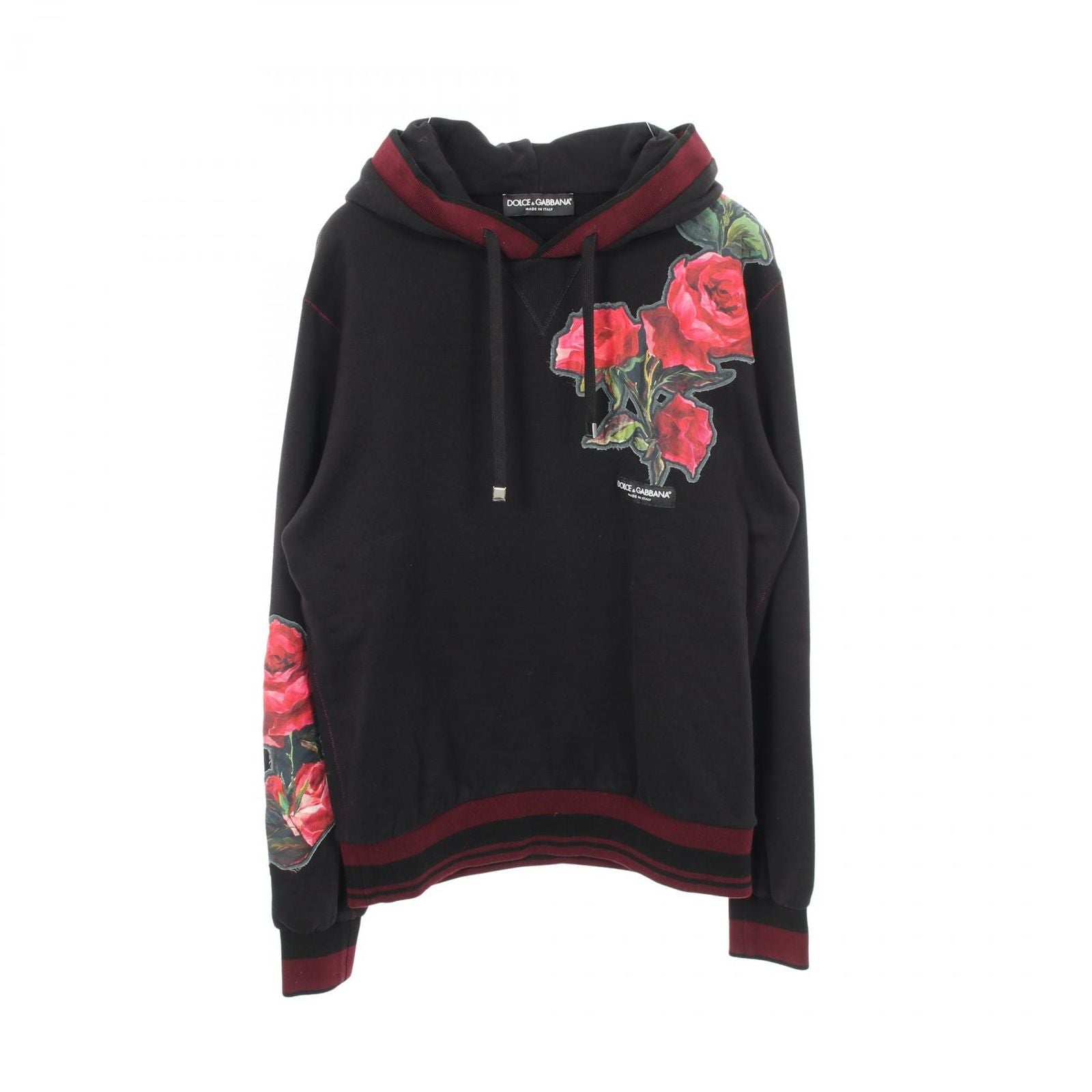 Dolce & Gabbana Hoodie Rose Patch Cotton