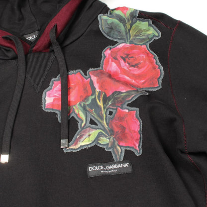 Dolce & Gabbana Hoodie Rose Patch Cotton — view 7