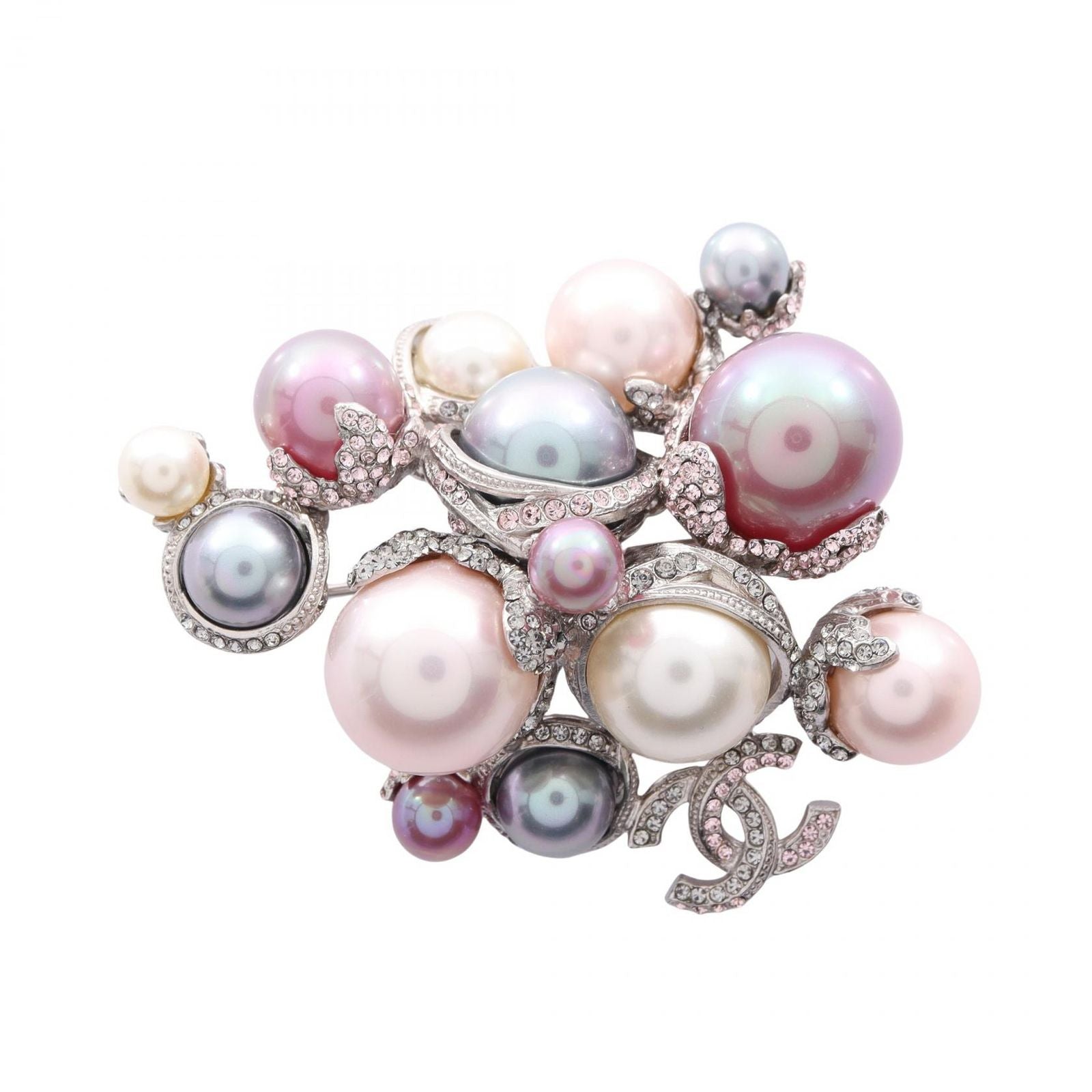 Chanel Brooch CC Logo Stainless Steel