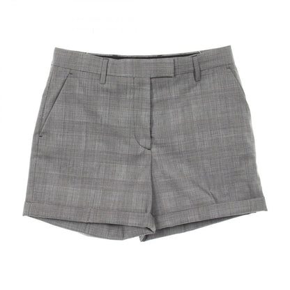 Prada Pants Glen Check Shorts Gray Wool Cotton