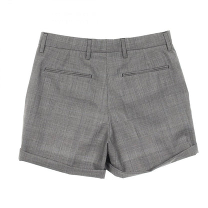 Prada Pants Glen Check Shorts Gray Wool Cotton — view 2