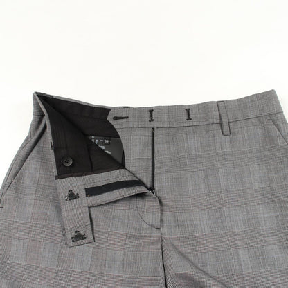 Prada Pants Glen Check Shorts Gray Wool Cotton — view 6