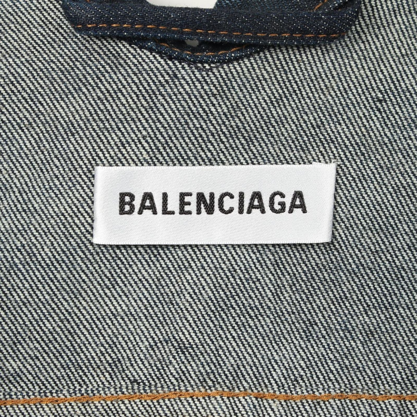 Balenciaga Denim Jacket Distressed Vintage Wash Indigo Blue — view 4