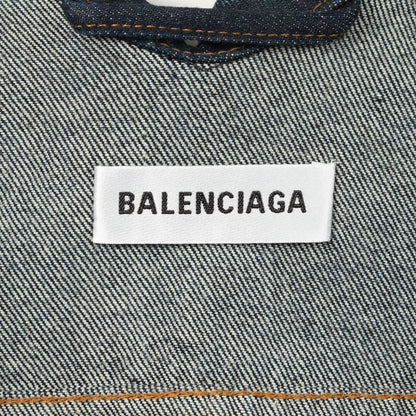 Balenciaga Denim Jacket Distressed Vintage Wash Indigo Blue — view 4