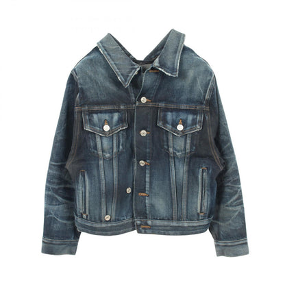 Balenciaga Denim Jacket Distressed Vintage Wash Indigo Blue