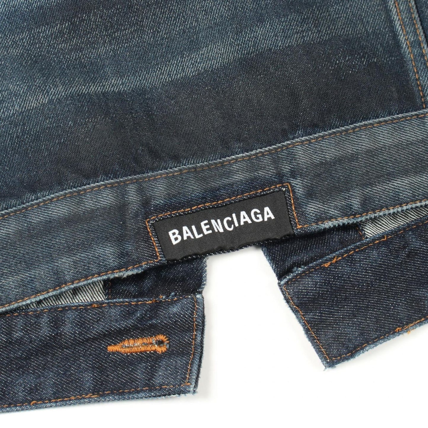 Balenciaga Denim Jacket Distressed Vintage Wash Indigo Blue — view 8